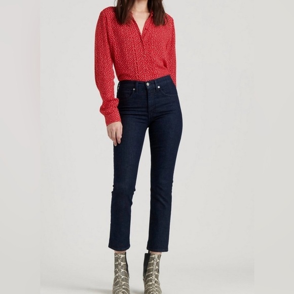 Lucky Brand Sam Red & White Long Sleeve Button Down Women’s Shirt Size Medium - Picture 5 of 14